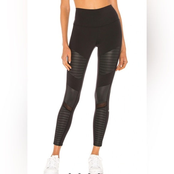 Alo 7/8 High Waist Moto Legging in Black - Picture 1 of 10